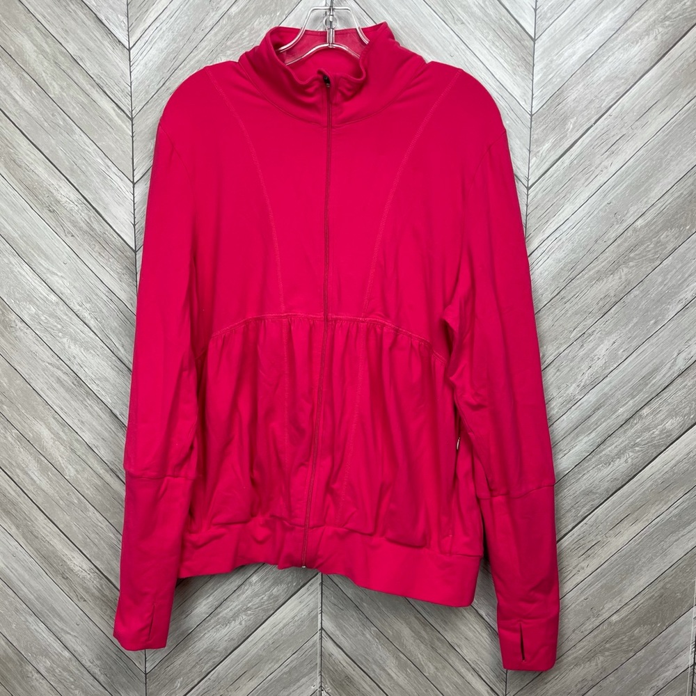 Lucy pink zipper workout jacket size XL